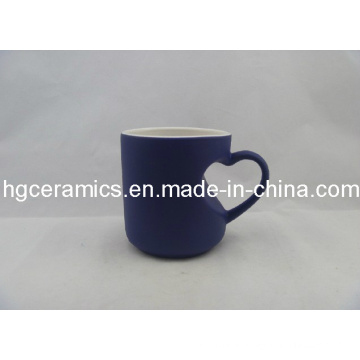 Heart Handle Color Change Mug Blue